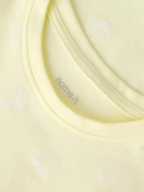 NAME IT Kortærmet Kjole Vida Pear Sorbet Sea Shells White